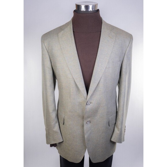Jos. A. Bank  Silk Sport Coat Blazer 43R SILK Pistachio Textured Casual Jacket - Picture 2 of 14